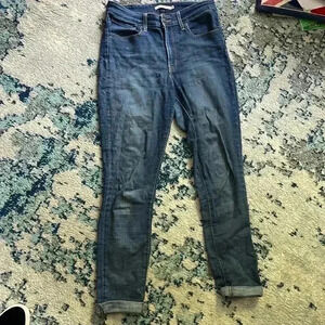 Levi Strauss 721 high-rise skinny cuffed jeans 30